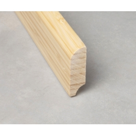 Plinthe massive vernie - vertical naturel 2000x50x15 mm - Moulures