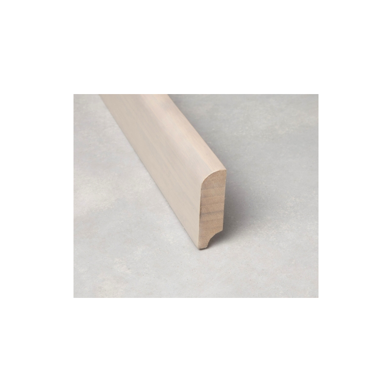 Plinthe massive vernie - vertical blanchi 2000x50x15 mm - Moulures